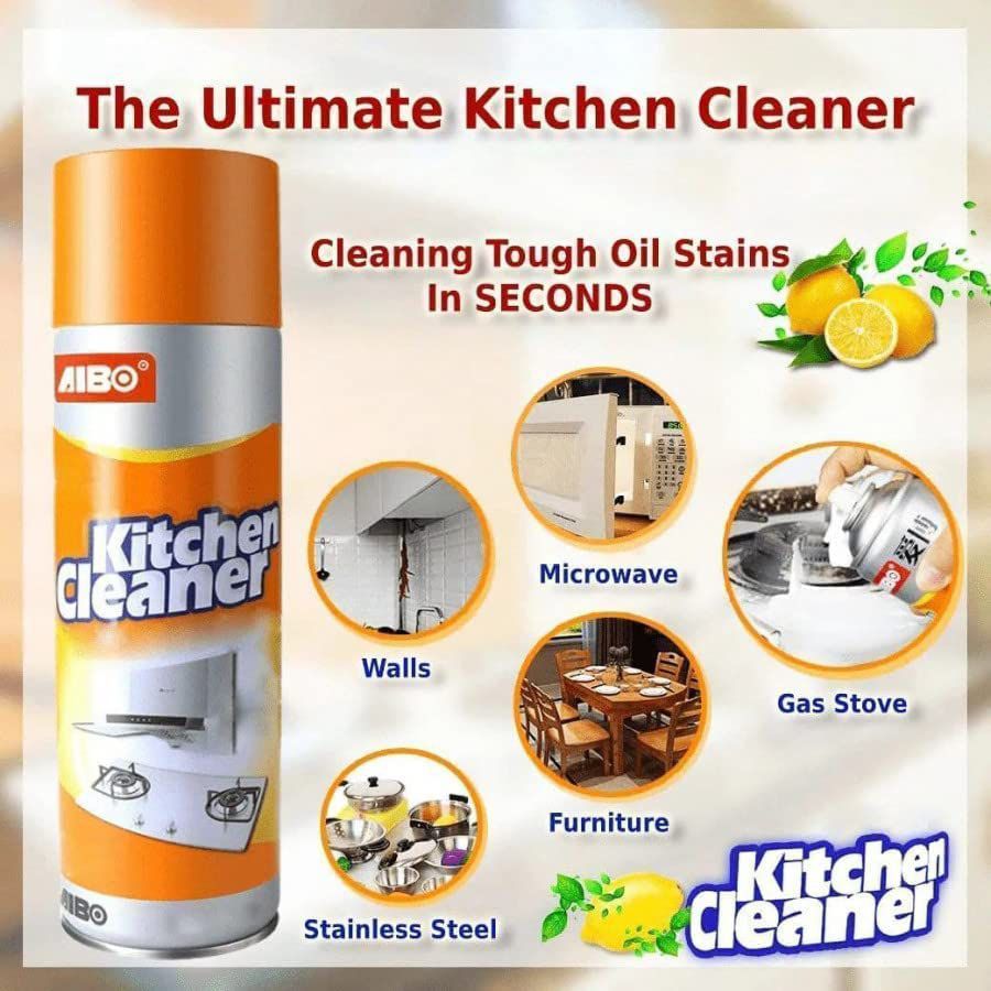 Kitchen Cleaner Lemon Kitchen Oil Grease Foam Cleaner Spray 500ml